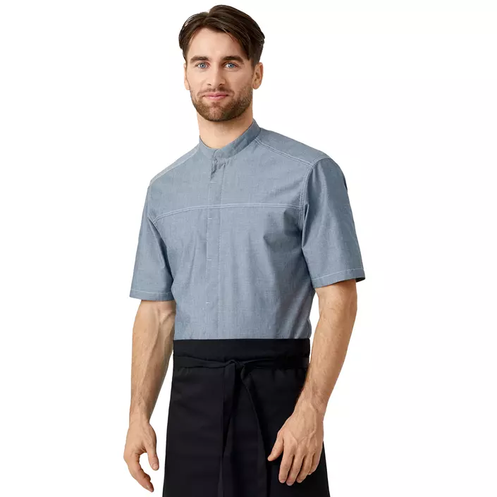 Kentaur modern fit kortärmad kock/serviceskjorta, Chambray Grå, large image number 1