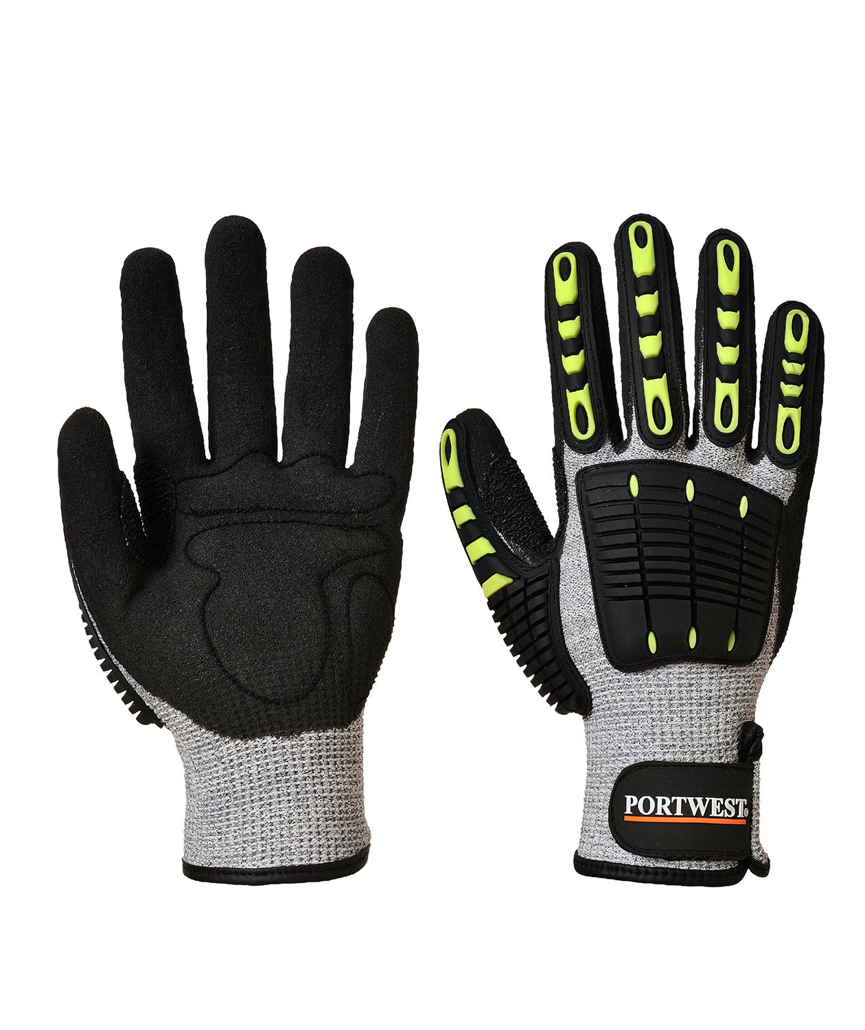 Portwest A722 Slagdempende skj&aelig;rehansker Cut C, Svart/Gr&aring;, large image number 0