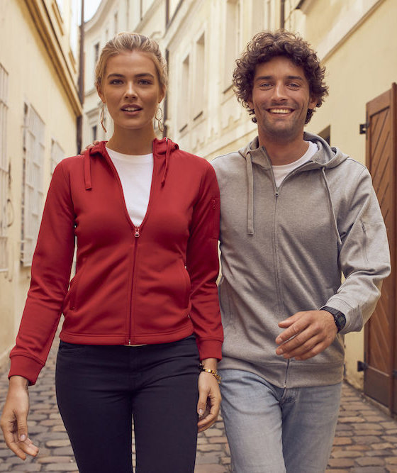 Clique Basis Active hoodie with full zipper, Grey Melange, large image number 2