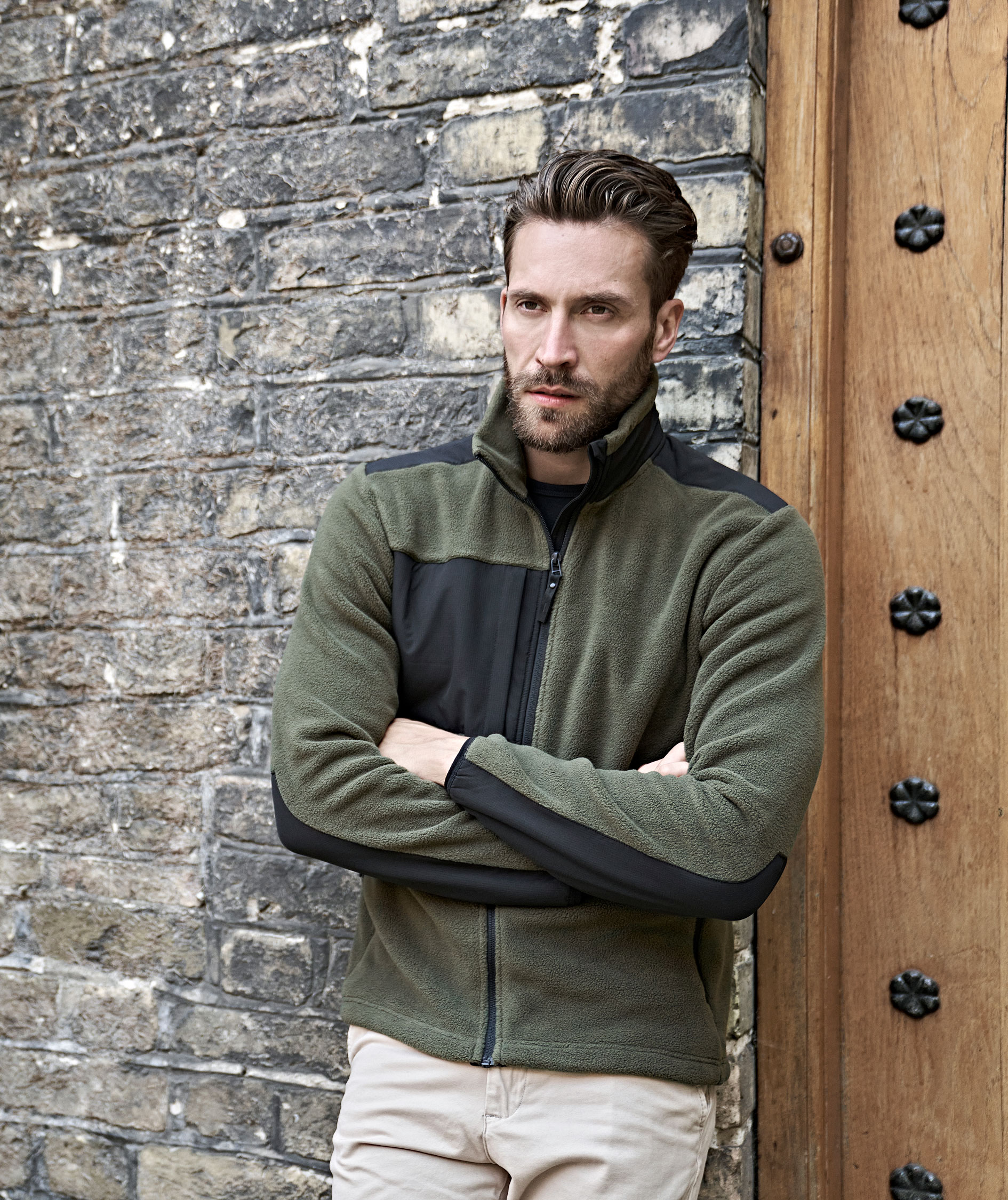 Tee Jays Mountain fleece jacket, Deep Green/Black, large image number 2