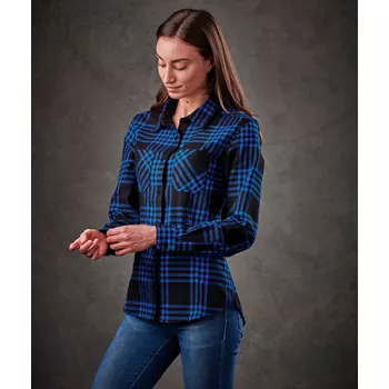 Stormtech Santa Fe women's flannel shirt, Royal blue/black