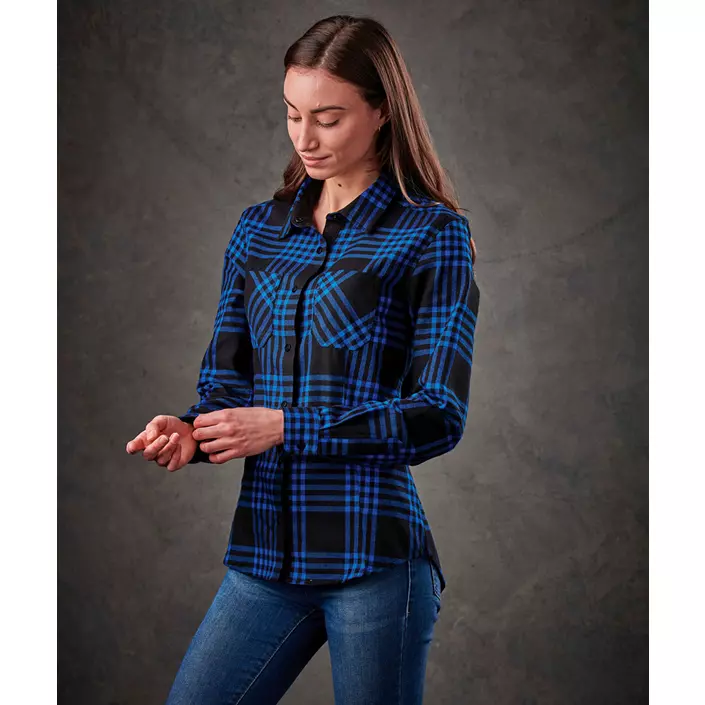 Stormtech Santa Fe women's flannel shirt, Royal blue/black, large image number 1