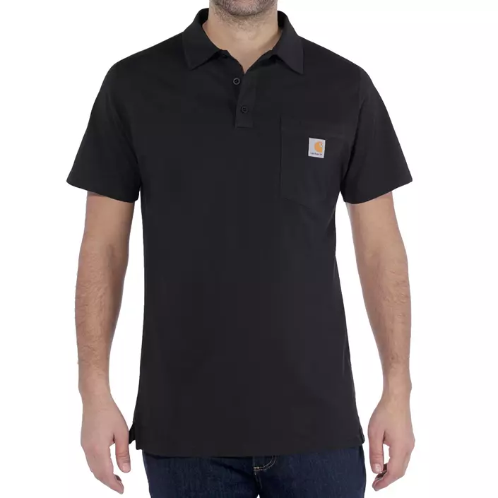 Carhartt Force Cotton Delmont polo T-shirt, Sort, large image number 1