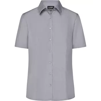 James & Nicholson women's short-sleeved Modern fit shirt, Grey