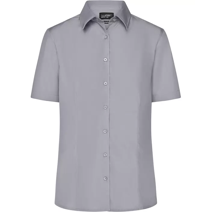 James & Nicholson kurzärmeliges Modern fit Damenhemd, Grau, large image number 0