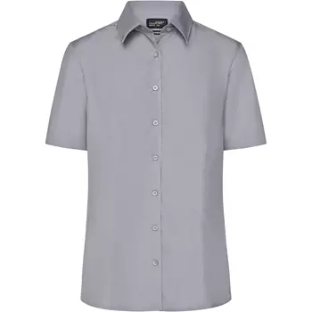 James & Nicholson women's short-sleeved Modern fit shirt, Grey