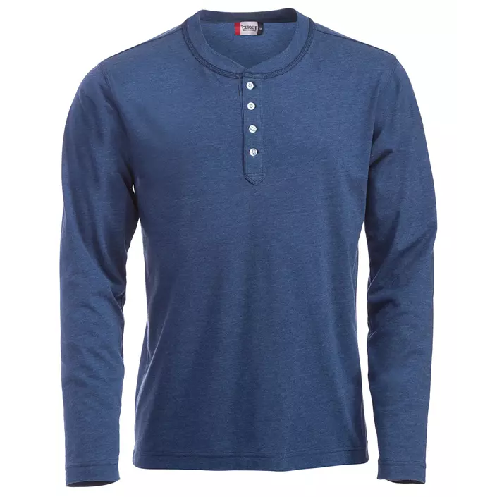 Clique Orlando long-sleeved Grandad T-shirt, Blue Melange, large image number 0