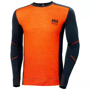 Helly Hansen Lifa long-sleeved singlet with merino wool, Navy/dark orange