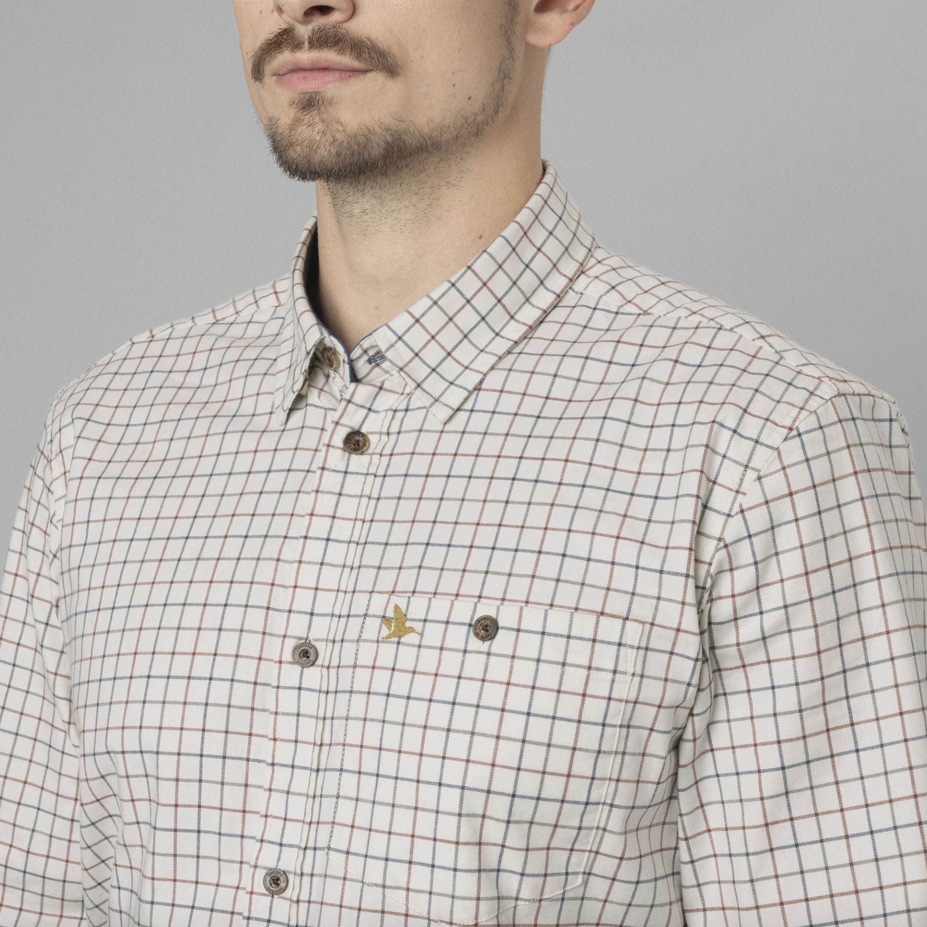 Seeland Oxford Shooting shirt, Grape leaf/Terracotta check, large image number 4