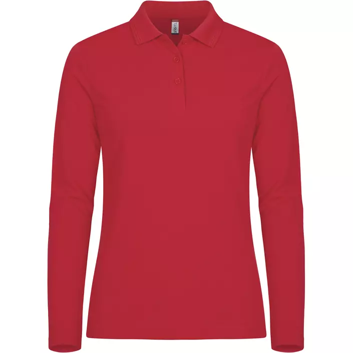 Clique Manhatten women's long-sleeved polo shirt, Red, large image number 0