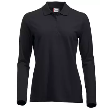 Clique Classic Marion long-sleeved women's polo shirt, Black