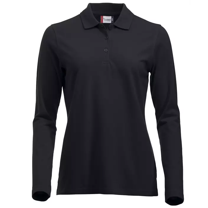 Clique Classic Marion long-sleeved women's polo shirt, Black, large image number 0