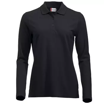 Clique Classic Marion long-sleeved women's polo shirt, Black