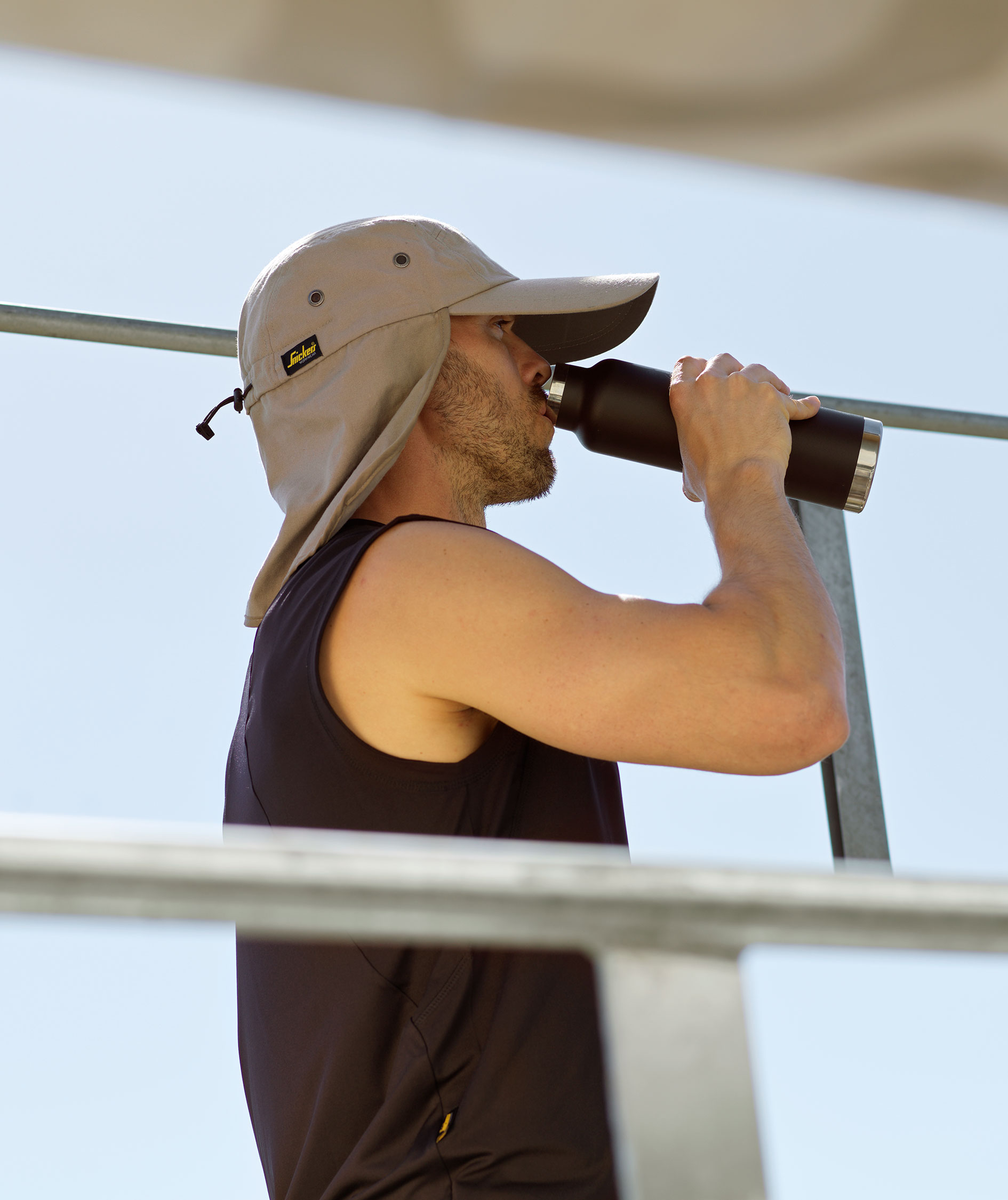 Snickers cap with neck protection, Khaki