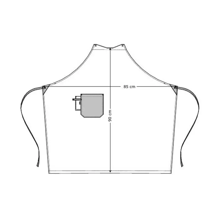 Kentaur Raw snap-on smækforklæde med lommer, Grå, Grå, large image number 2