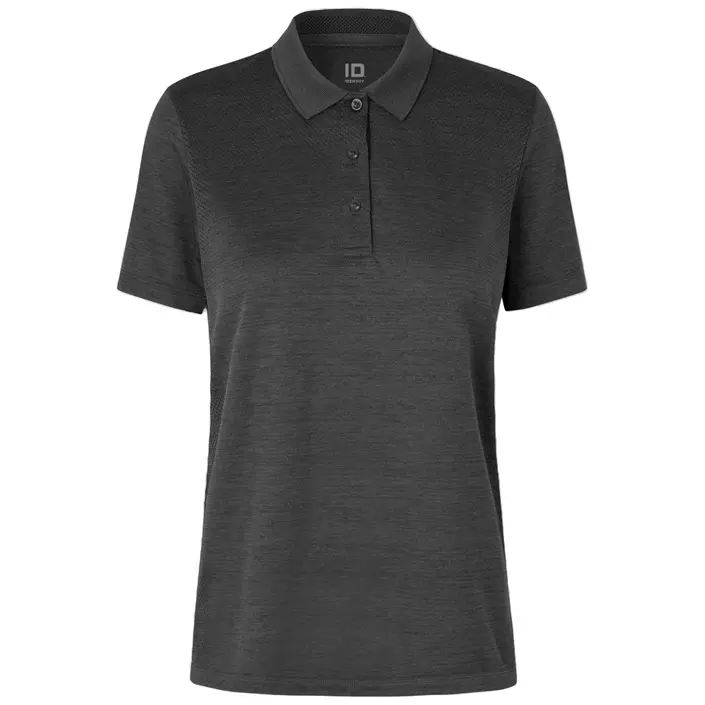 ID Active dame polo T-shirt, Antracit Melange, large image number 0