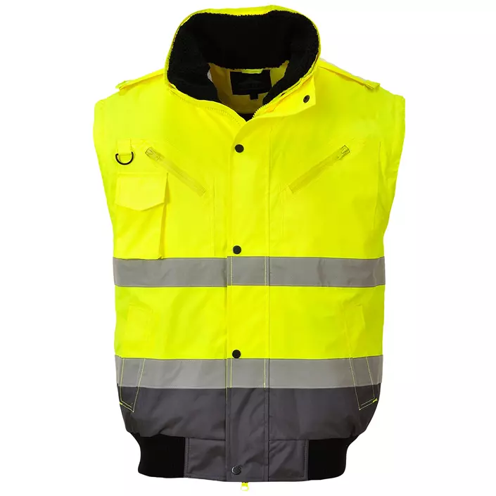 Portwest 3-in-1 pilotjacket with detachable sleeves, Hi-vis Yellow/Grey, large image number 1