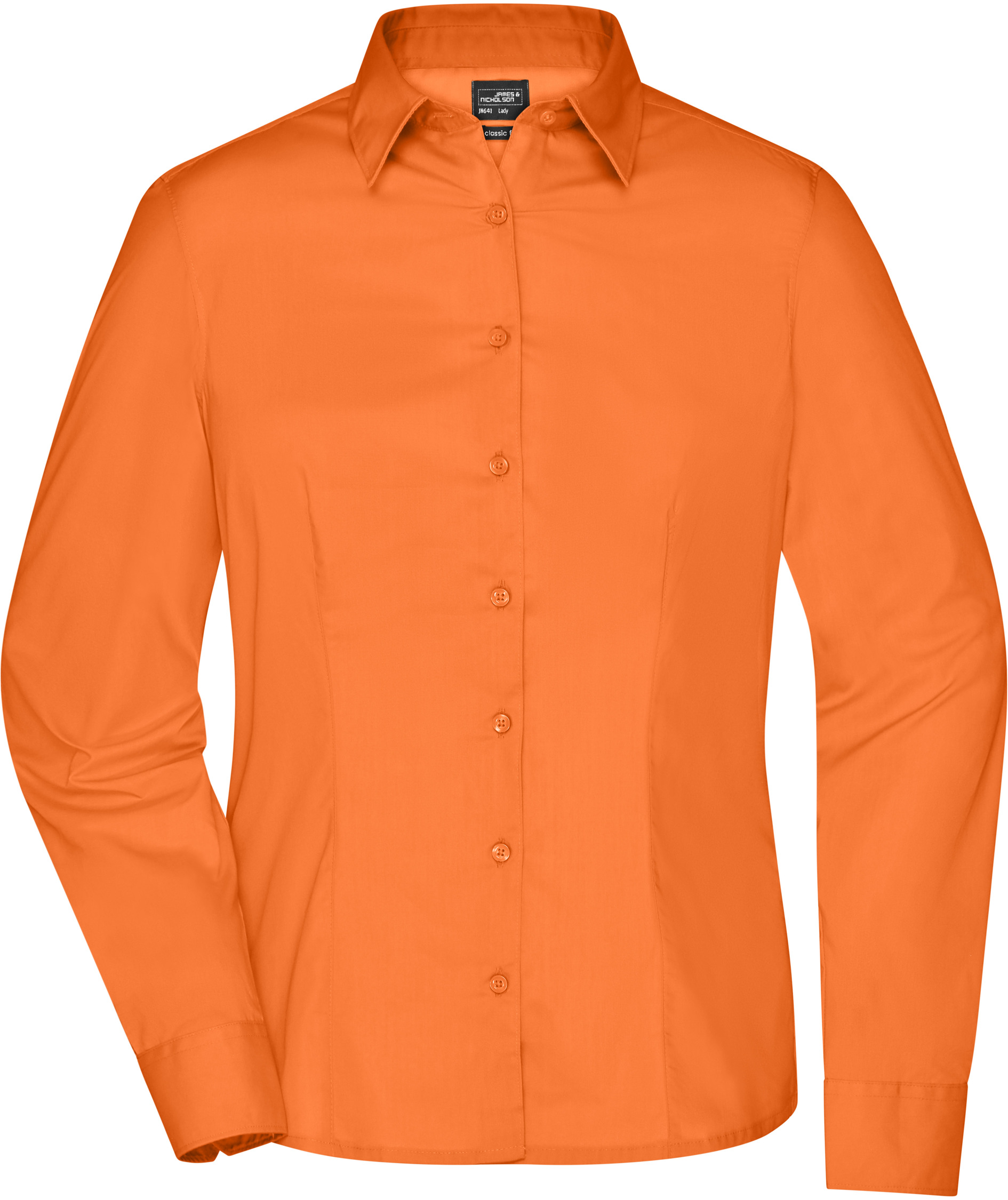 James & Nicholson modern fit women's shirt, Orange, Orange, swatch