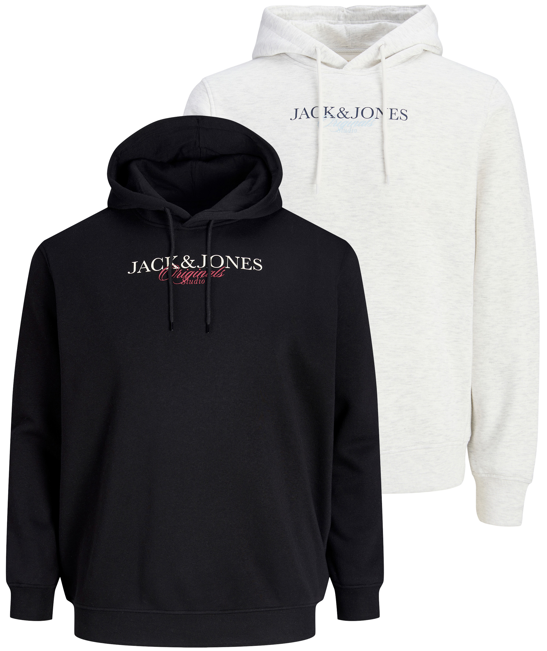 Jack & Jones JORBILLYBURG 2-pak hoodie, Black/Bright White