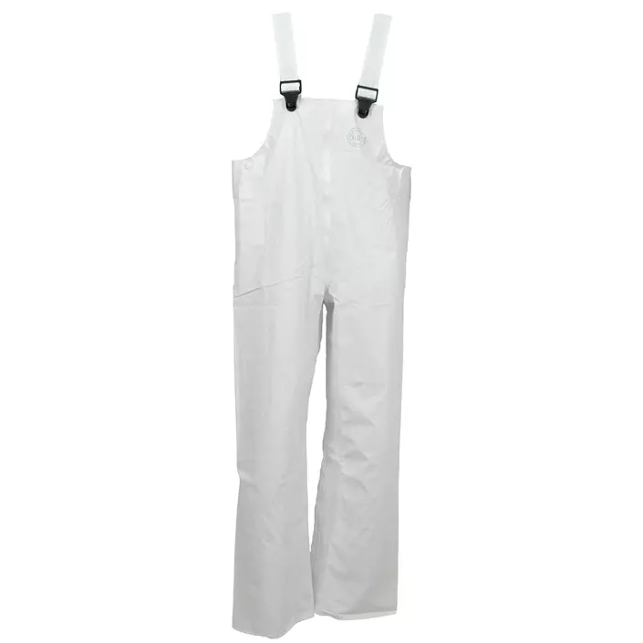 Abeko Atec PU rain bib and brace trousers, White, large image number 0