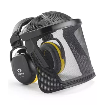 Hellberg Secure 2H earmuffs + meshvisor, Black/Yellow
