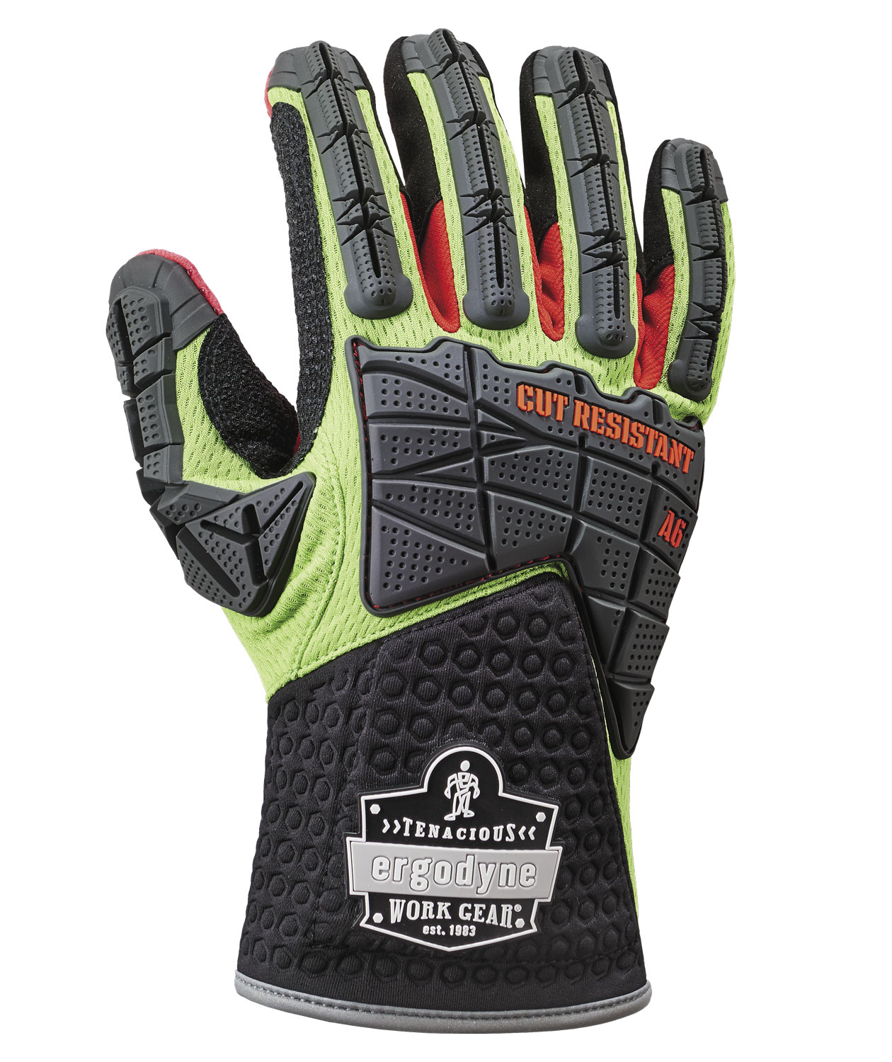 Ergodyne 925CR6 impact resistant Cut F gloves, Lime, large image number 0
