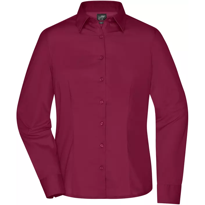 James & Nicholson modern fit women's shirt, Burgundy, large image number 0
