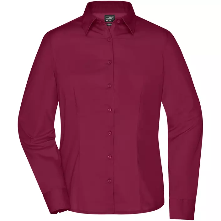 James & Nicholson modern fit women's shirt, Burgundy, large image number 0