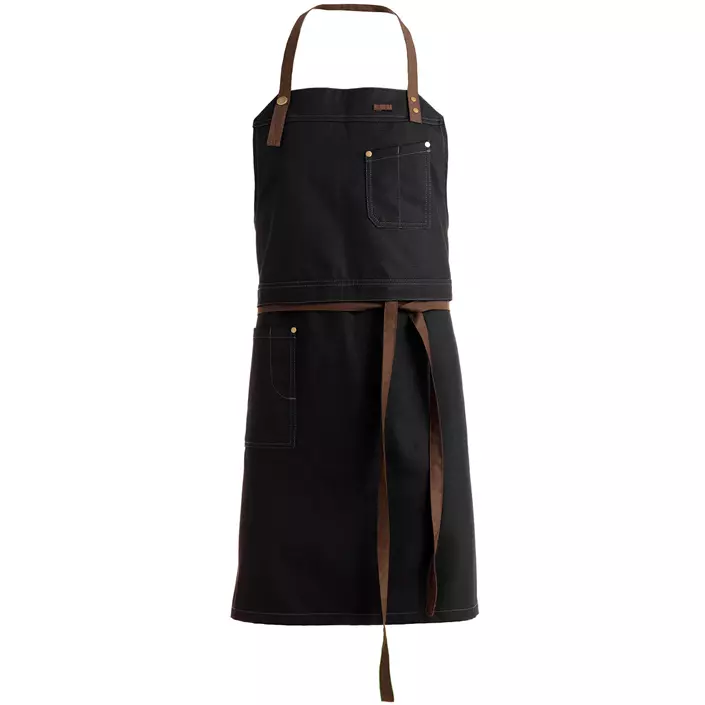 Kentaur Raw bib apron with pockets, Black/Brown, Black/Brown, large image number 0