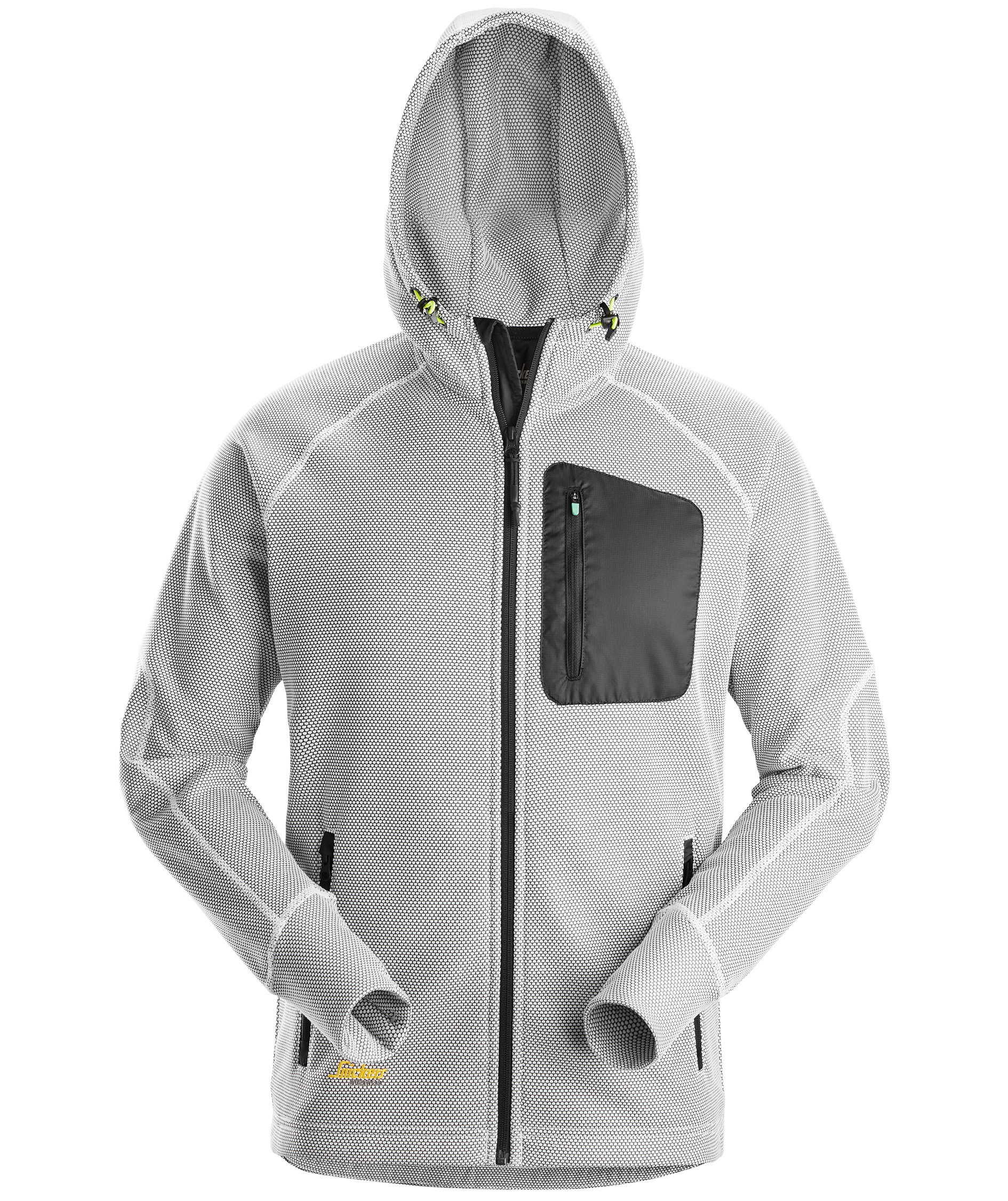 Snickers FlexiWork fleecehoodie 8041, White/black