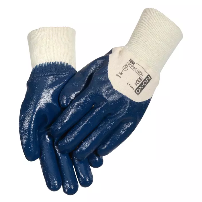 OX-ON NBR Comfort 8300 work gloves, Blue/Nature, large image number 1