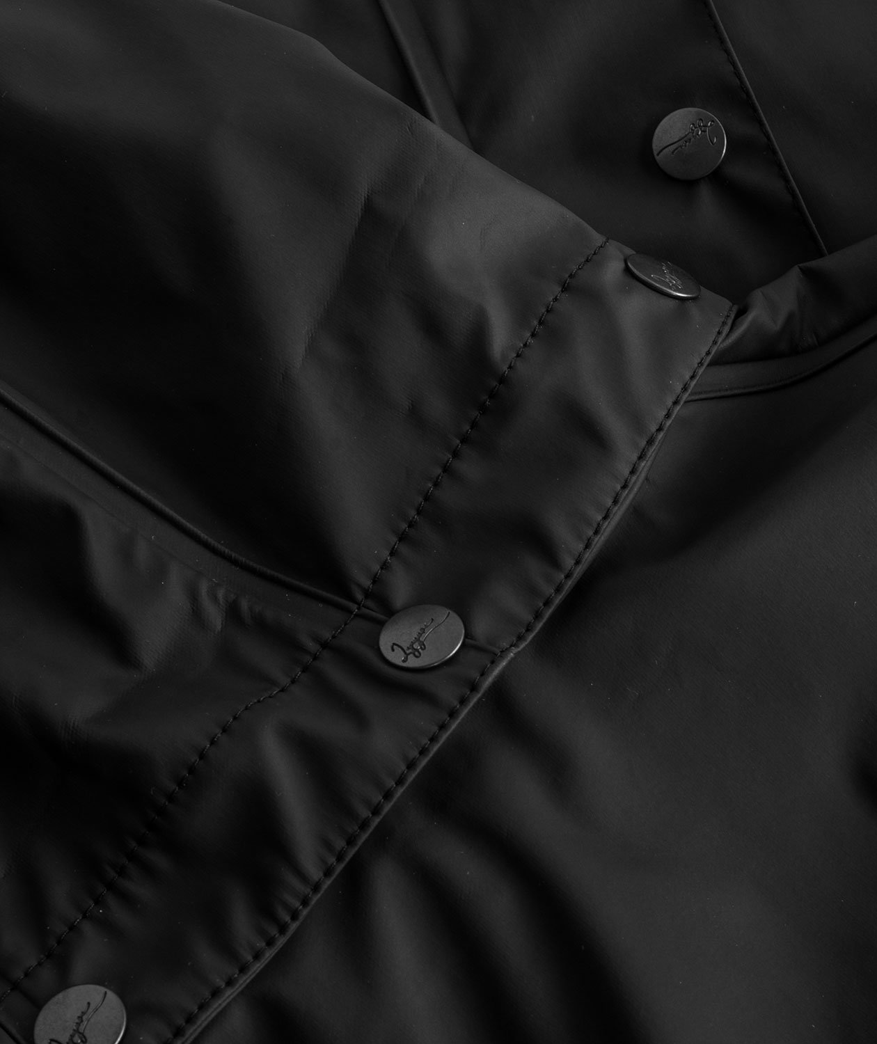 Lyngs&oslash;e PU rain jacket, Black, large image number 3