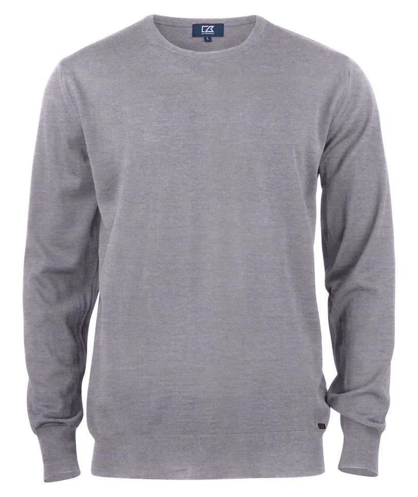 Cutter & Buck Kennewick Crewneck with merino wool, Grey melange, Grey melange, swatch