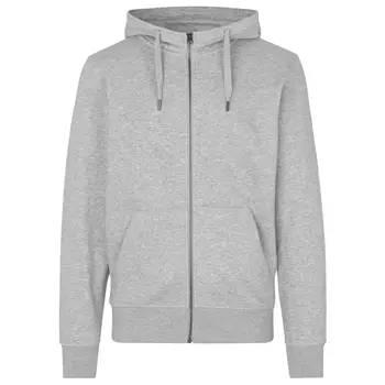 ID hoodie with zipper, Grey Melange