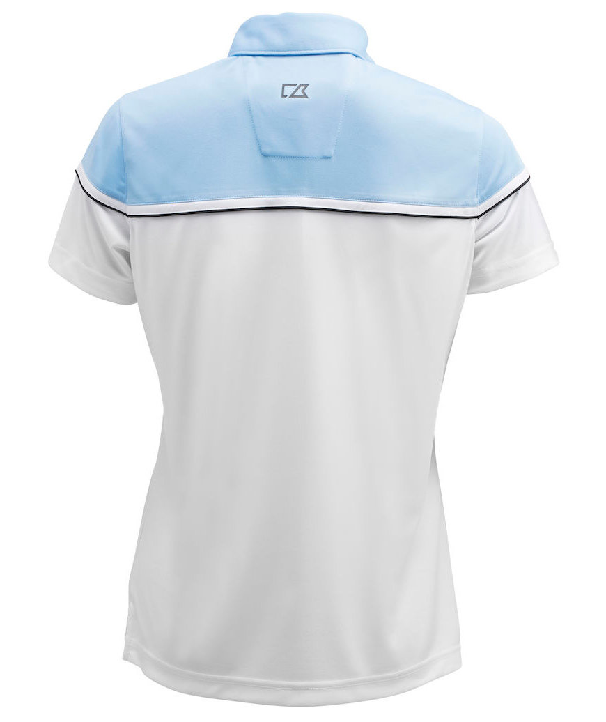 Cutter & Buck Sunset women's polo shirt, White/Light Blue