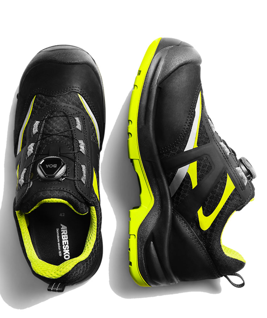 Arbesko Ume&aring; 939 skyddsskor S1P, Svart/Lime