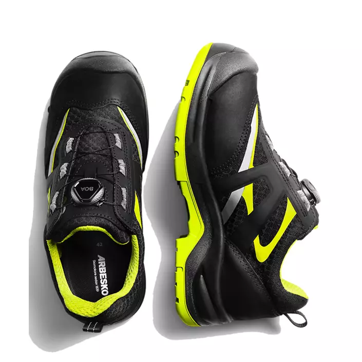 Arbesko 939 safety shoes S1P, Black/Lime, large image number 1