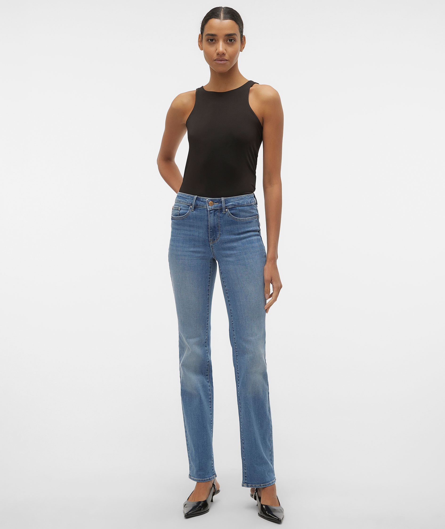 Vero Moda VMFLASH MR STRAIGHT jeans, Medium Blue Denim, large image number 6