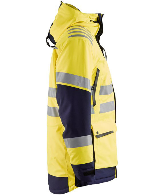 Bl&aring;kl&auml;der Evolution parkas, Varsel gul/marinbl&aring;