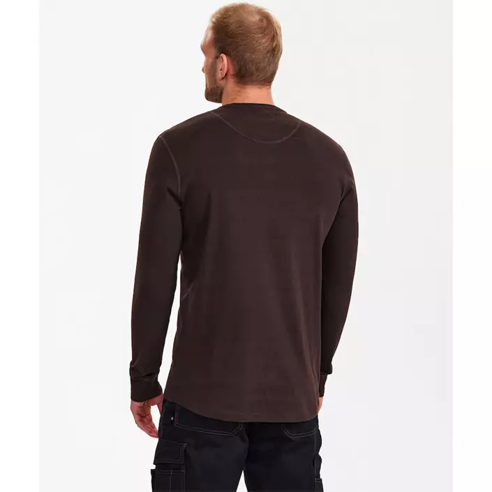 Engel Extend langærmet Grandad T-shirt, Mokkabrun, large image number 3