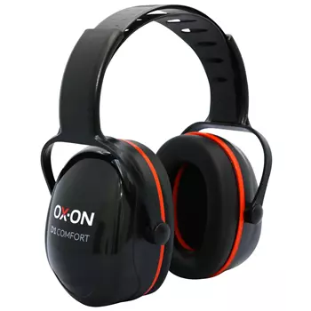 OX-ON D1 Comfort ear defenders, Black/Red