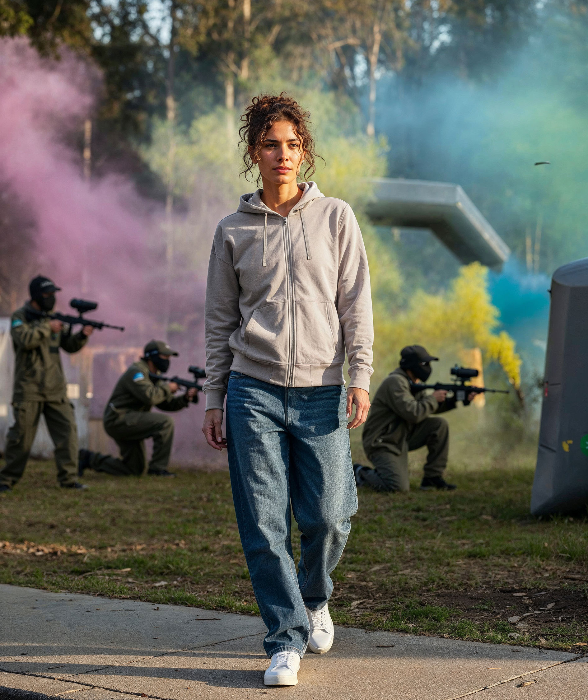 UM Regular Fit Hoodie mit Rei&szlig;verschluss