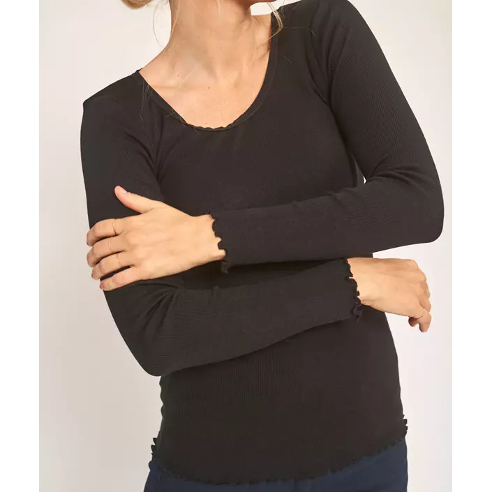 Claire Woman långärmad T-shirt med merinoull dam, Svart, large image number 4