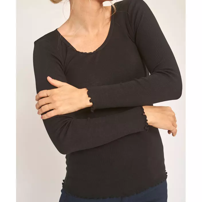 Claire Woman långärmad T-shirt med merinoull dam, Svart, large image number 4