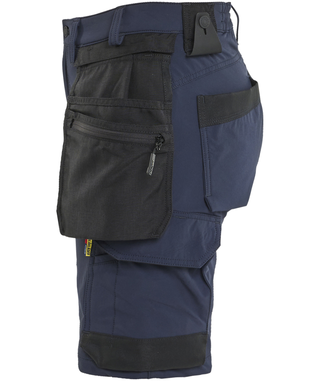 Bl&aring;kl&auml;der Damen Handwerkershorts full stretch, Dunkel Marine Blau/Schwarz, large image number 3
