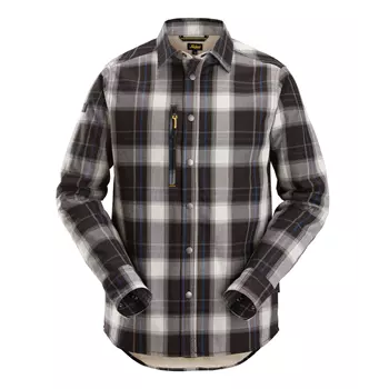 Snickers AllroundWork quilted flannel shirt 8522, Black/Off-White