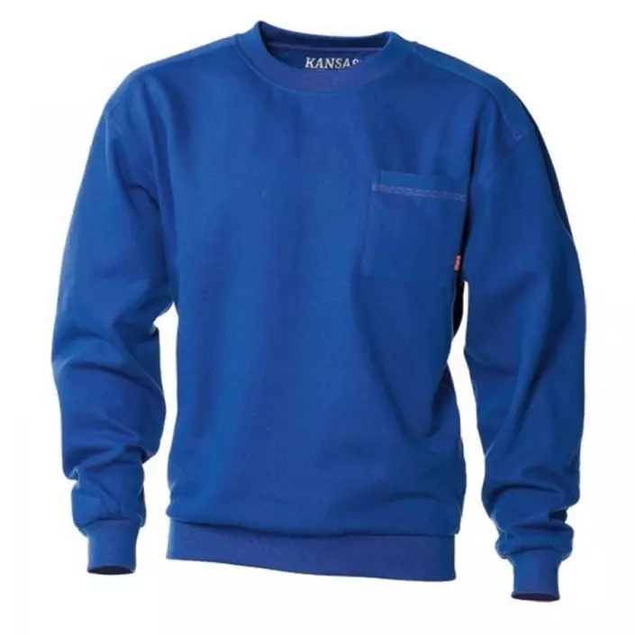 Kansas Match sweatshirt / arbejdstrøje, Blå, large image number 0