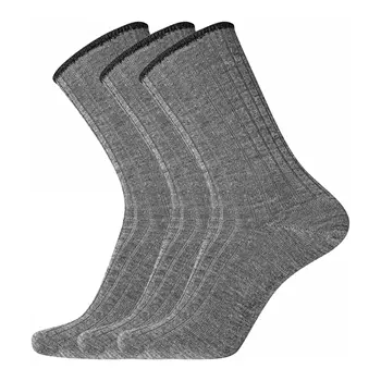 Dovre 3-pack rib wool socks, Grey
