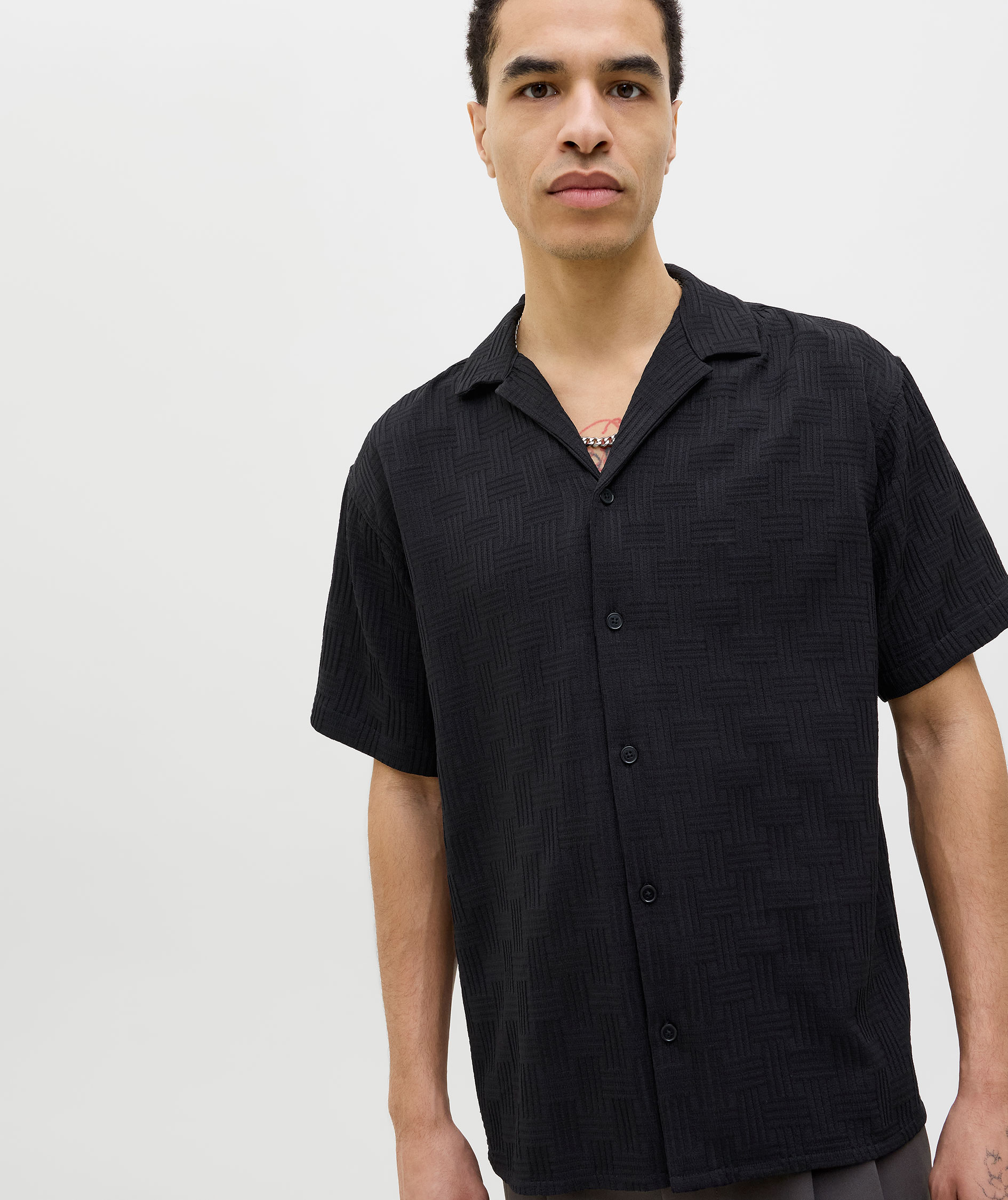 Jack & Jones JJEMATTEO RESORT kort&auml;rmad  skjorta, Black, large image number 5