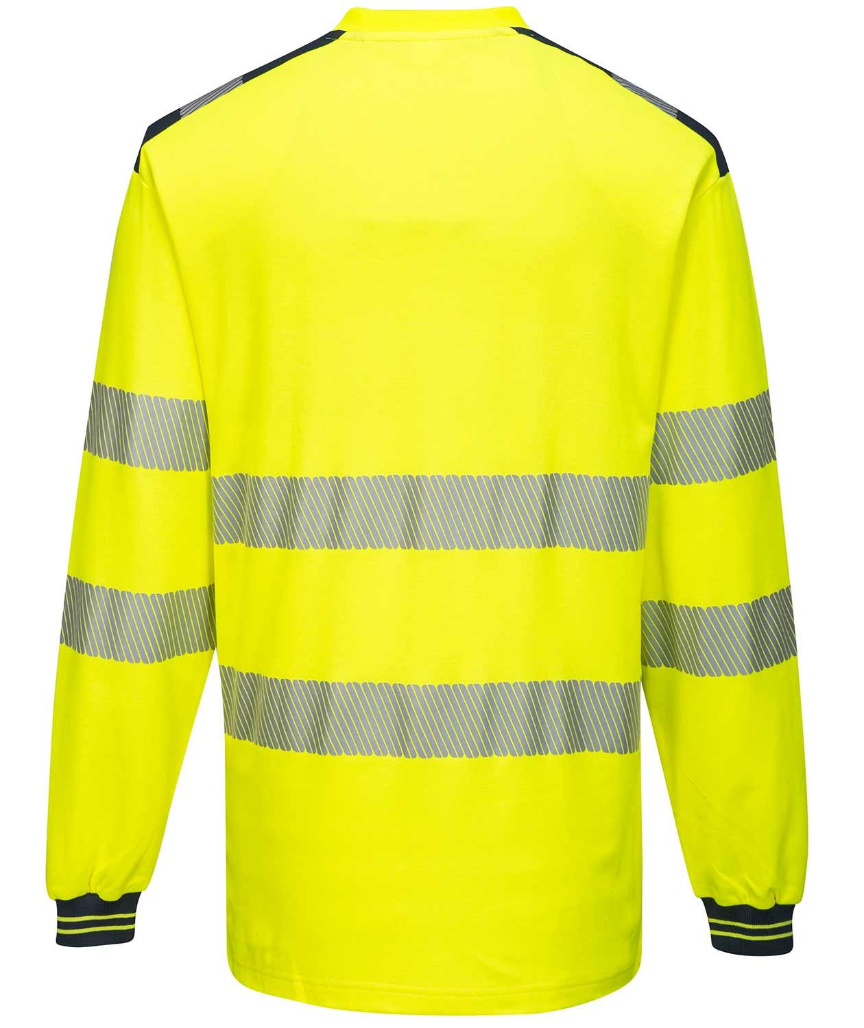 Portwest longsleeved T-shirt, Hi-Vis Yellow/Dark Marine, large image number 1